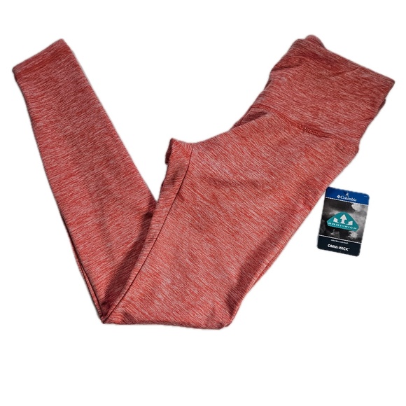 Columbia Leggings Womens XS Orange Omni-Wick High Rise Athletic Yoga Pants NEW - Picture 1 of 9